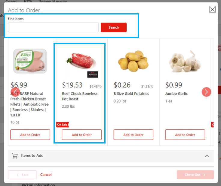 HyVee Aisles Online Add Items to Order