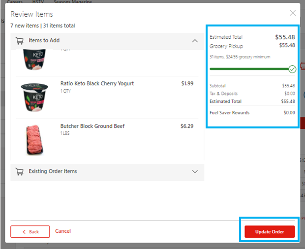HyVee Aisles Online Add Items to Order
