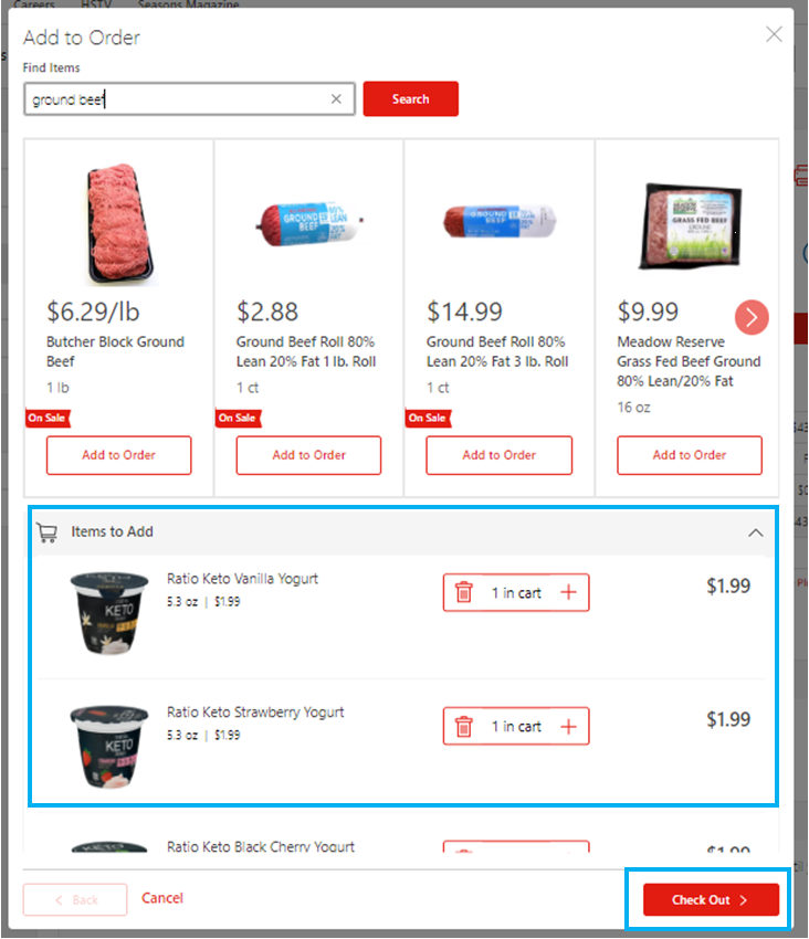 Hy-Vee Aisles Online - Add Items to Order